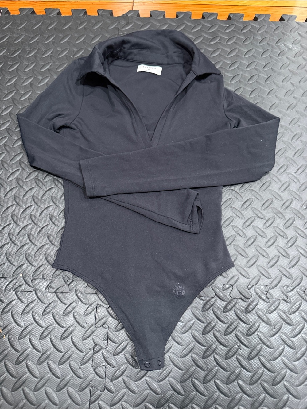 Babaton Black Long-Sleeve Collared Kids One-Piece Bodysuit